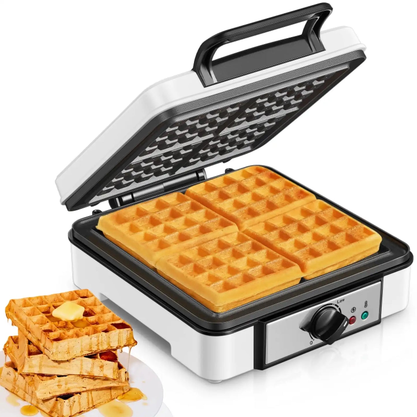 4-Waffle Electric Belgian Waffle Maker