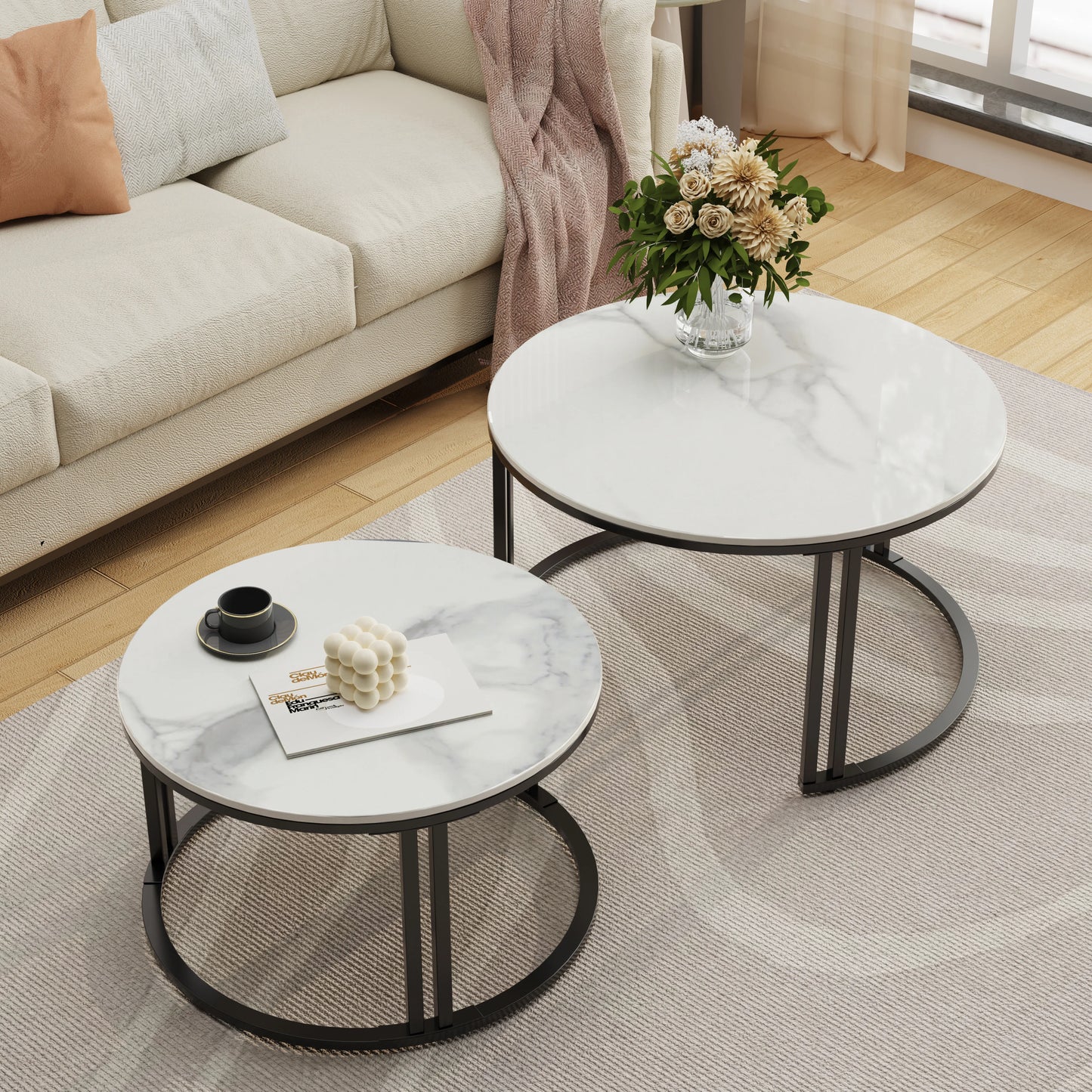 Modern Nesting Coffee Table Set of 2