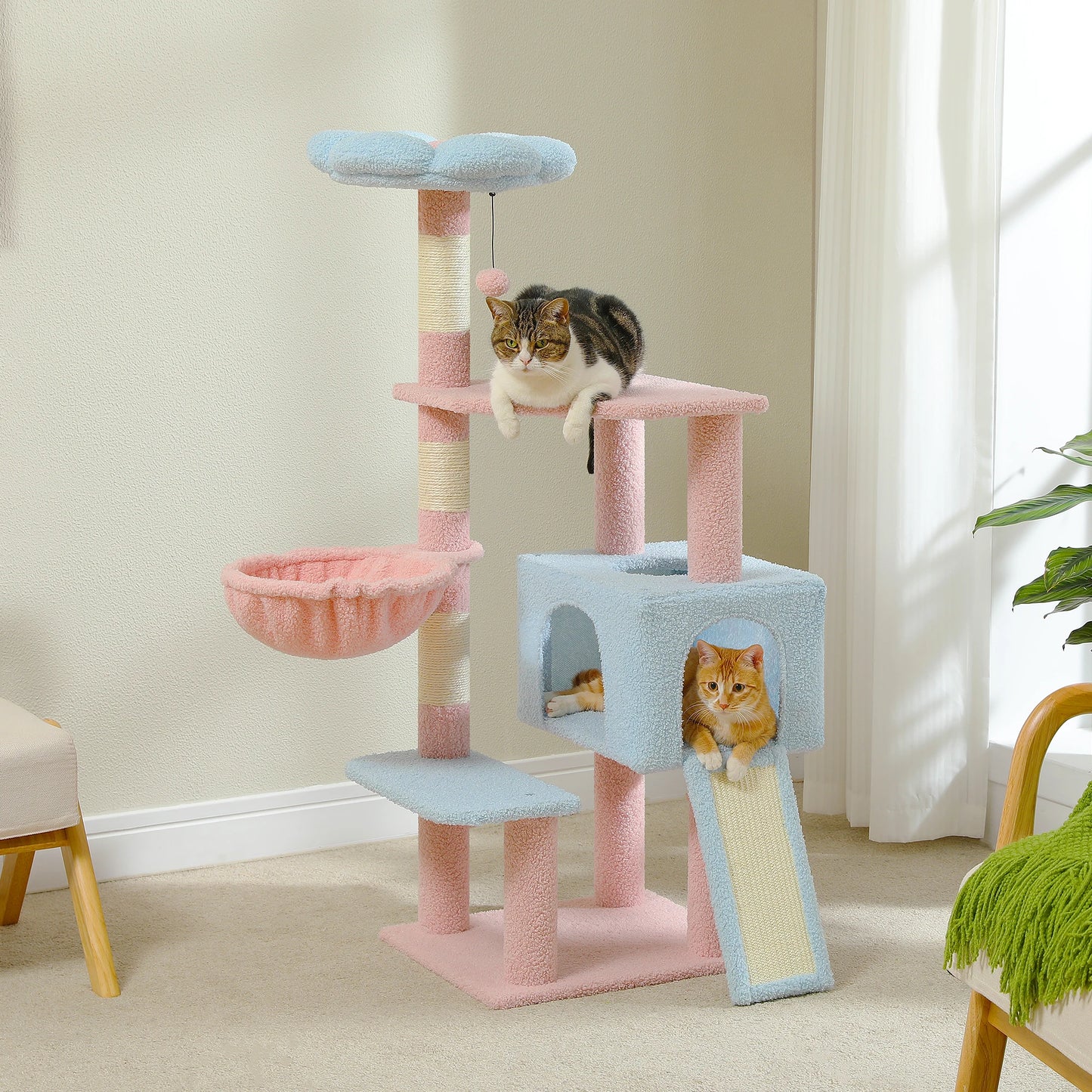 Multi-Level Cat Tower Sisal Covered Scratching Posts