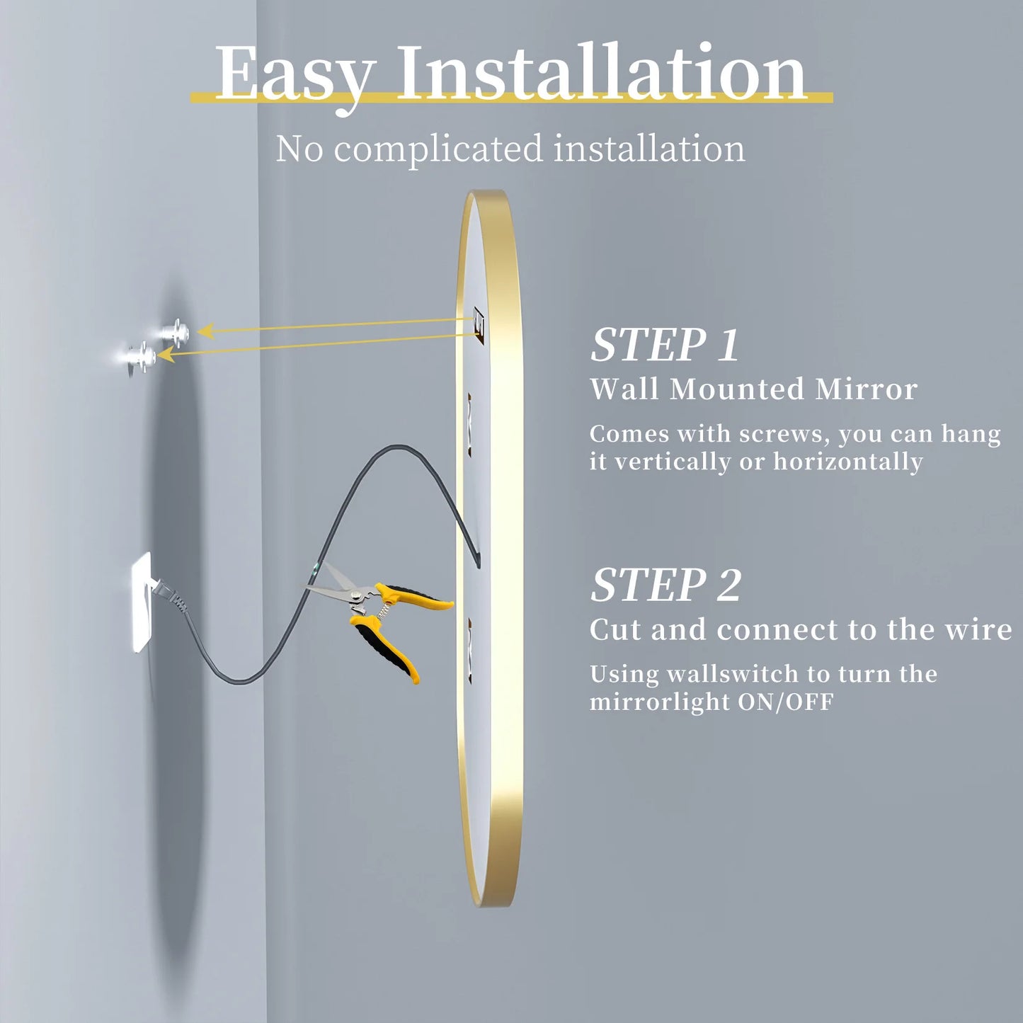 Large LED Oval Bathroom Mirror