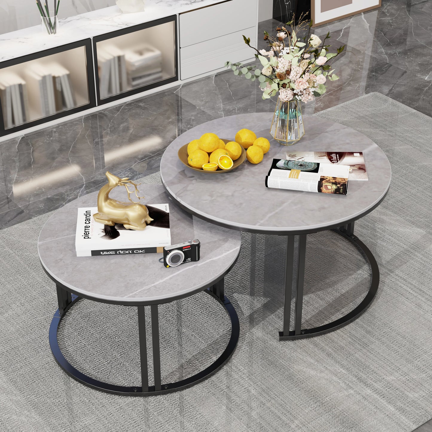 Modern Nesting Coffee Table Set of 2
