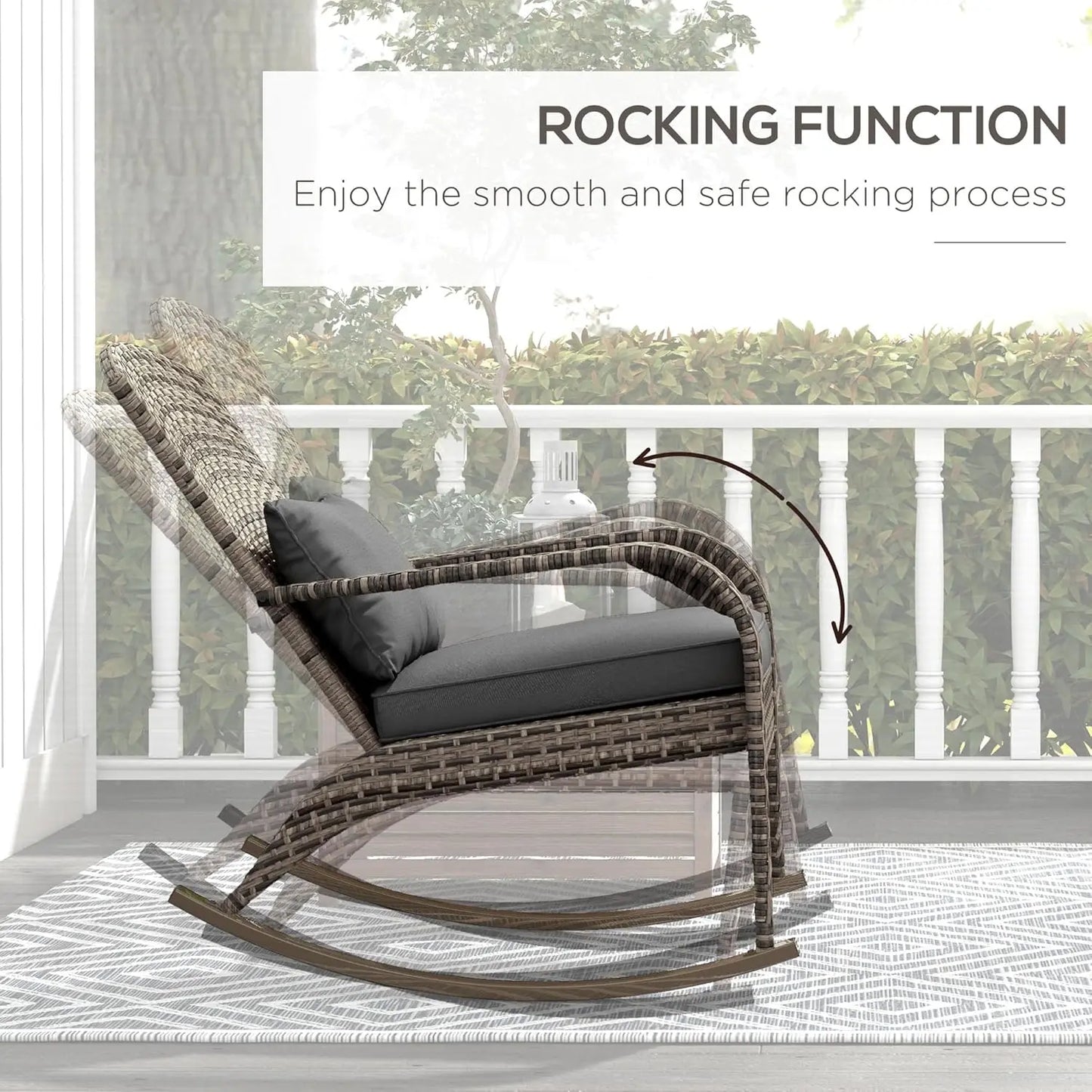 Outdoor Wicker Adirondack Rocking Chair