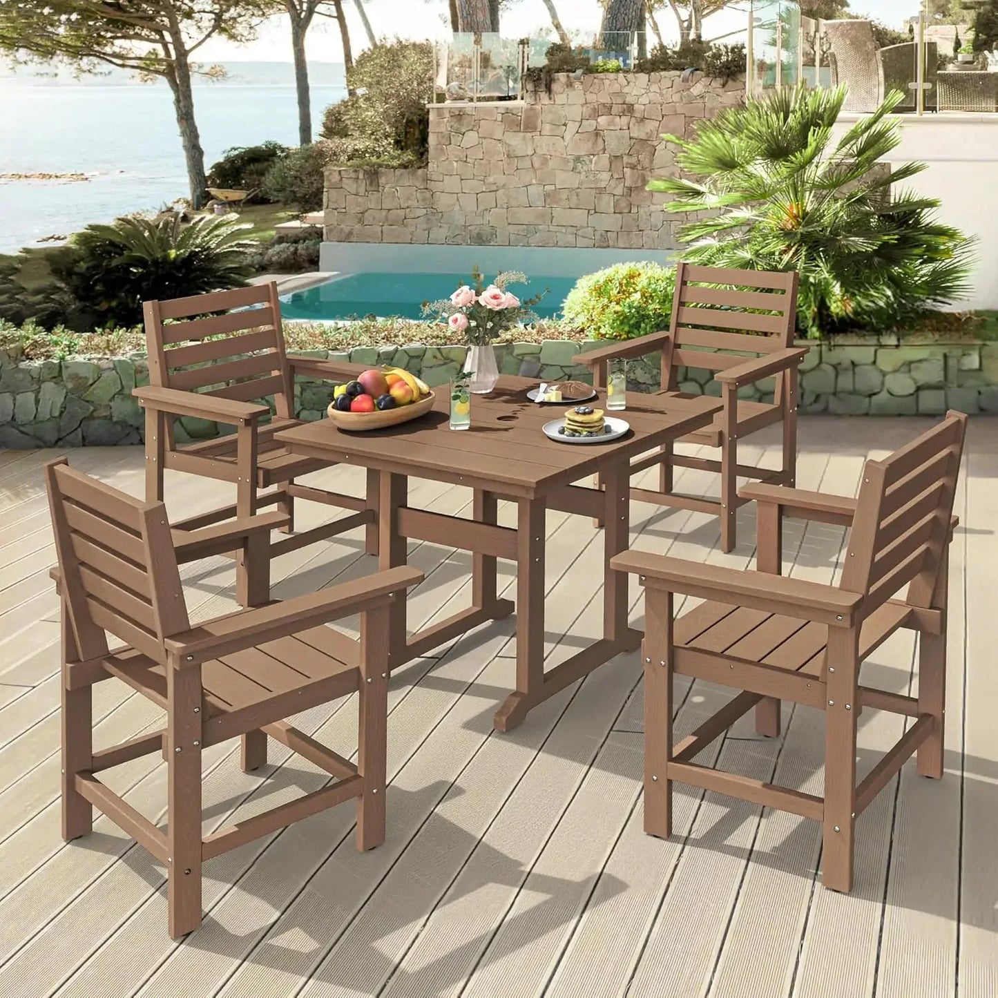 Patio Table and Chairs Set 7 Pieces