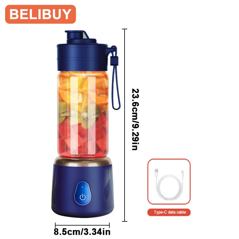 Portable Blender Electric Juicer 600ML Fruit Mixers