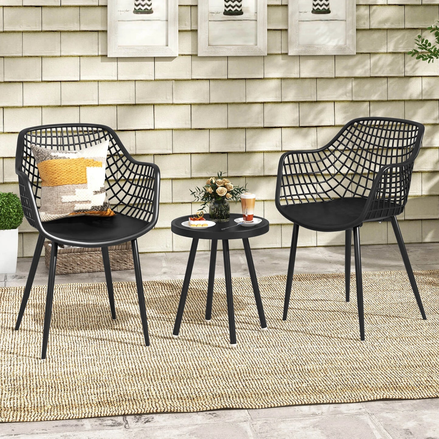 3 Piece Patio Bistro Set All Weather