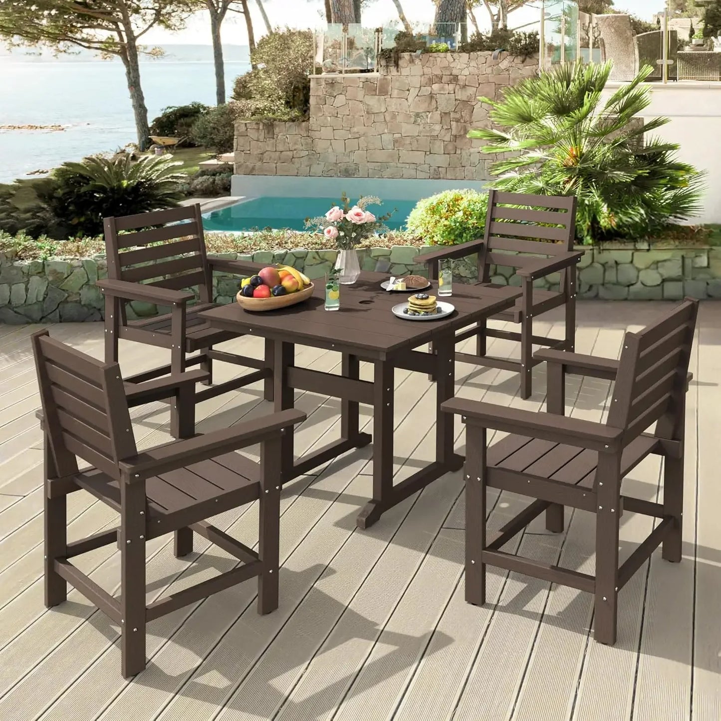 Patio Table and Chairs Set 7 Pieces