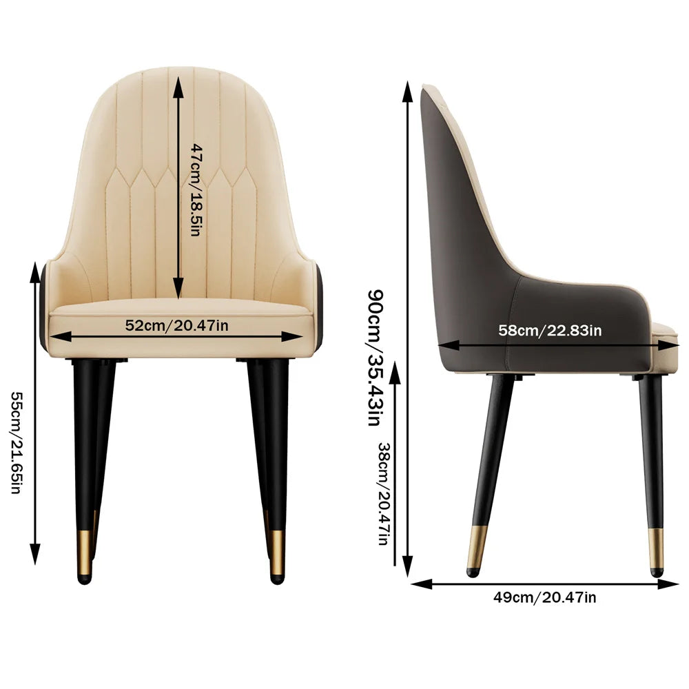 Leather Dining Chairs with Arms