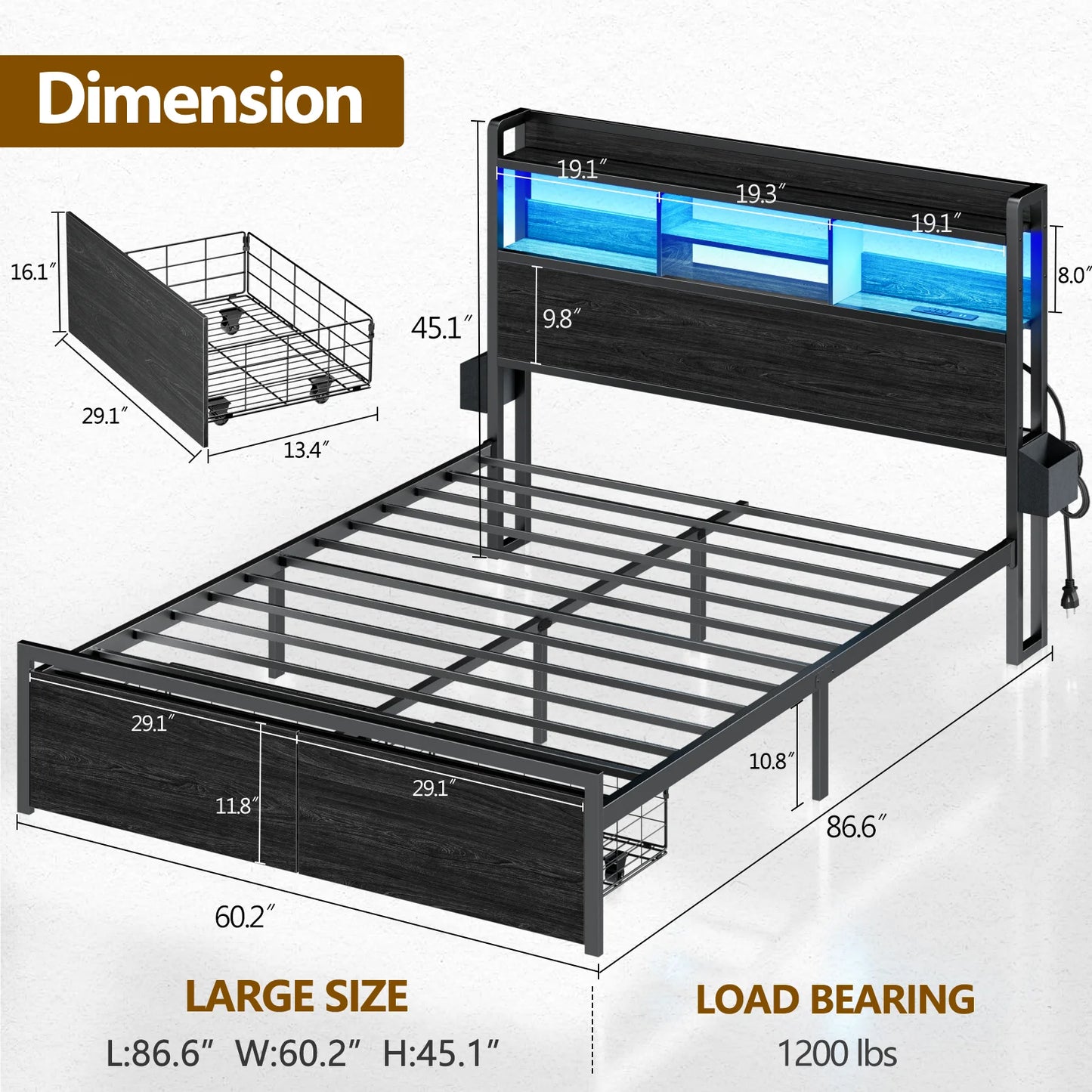 Full/Queen Size Bed Frame