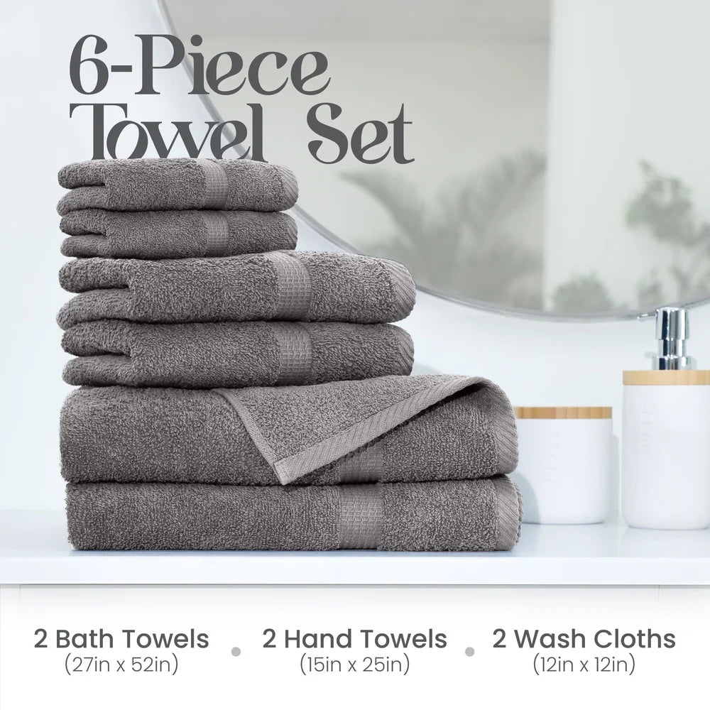 Ultra Absorbent 6-Piece Cotton Towel Set