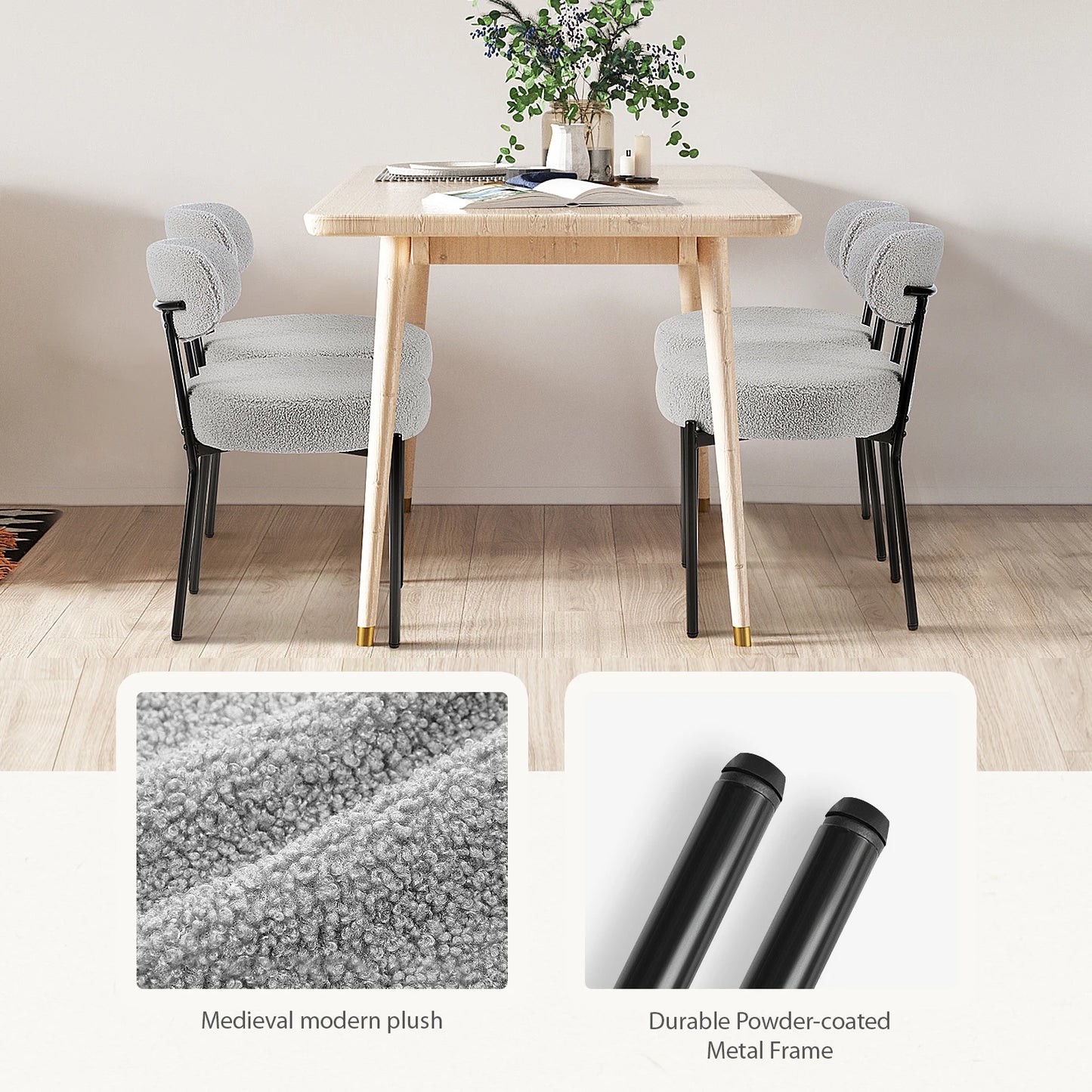 Ergonomic Round Dining Chairs Set Of 2