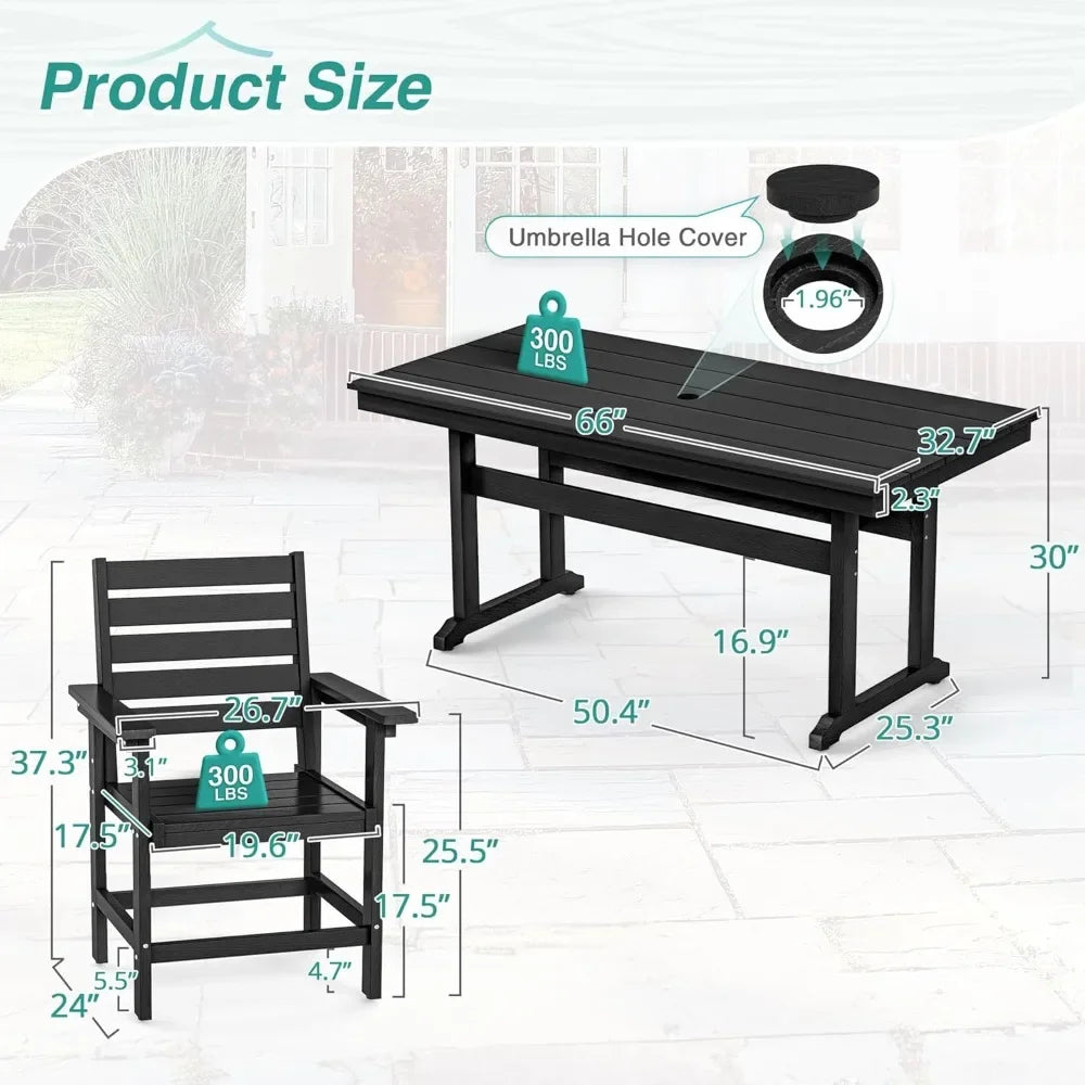Patio Table and Chairs Set 7 Pieces