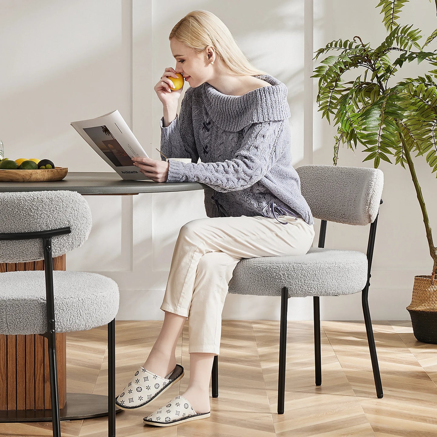 Ergonomic Round Dining Chairs Set Of 2