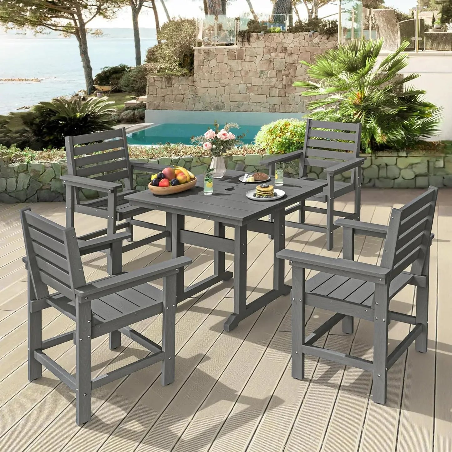 Patio Table and Chairs Set 7 Pieces