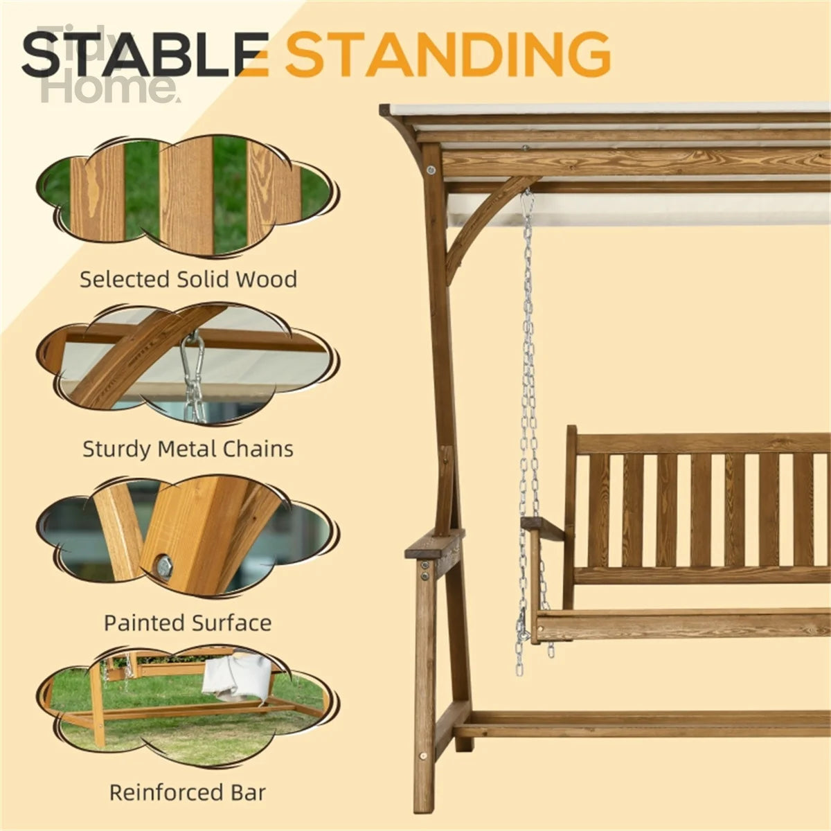 Outdoor Swing Loveseat with Canopy
