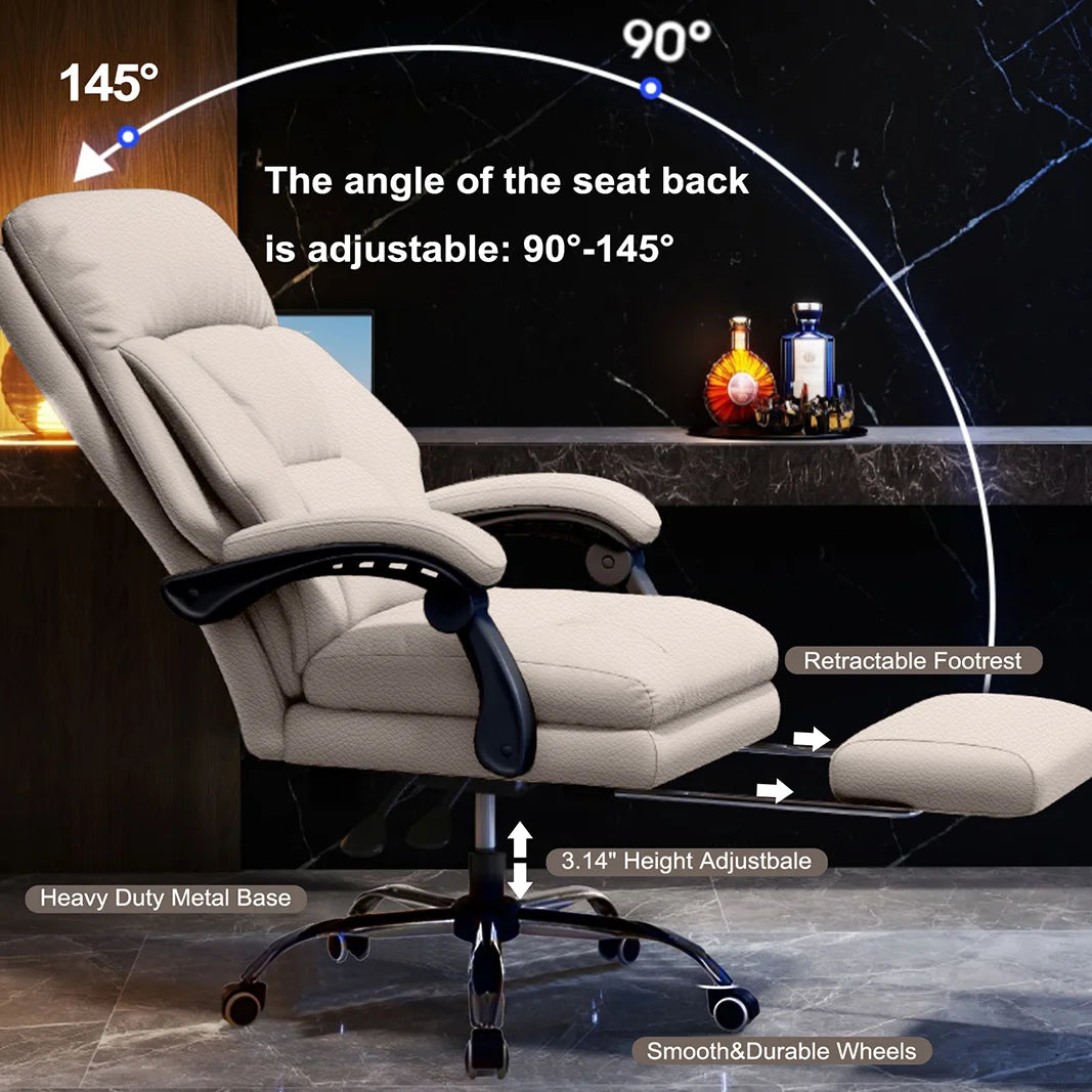 High Back Office Desk Chair - Foot Rest