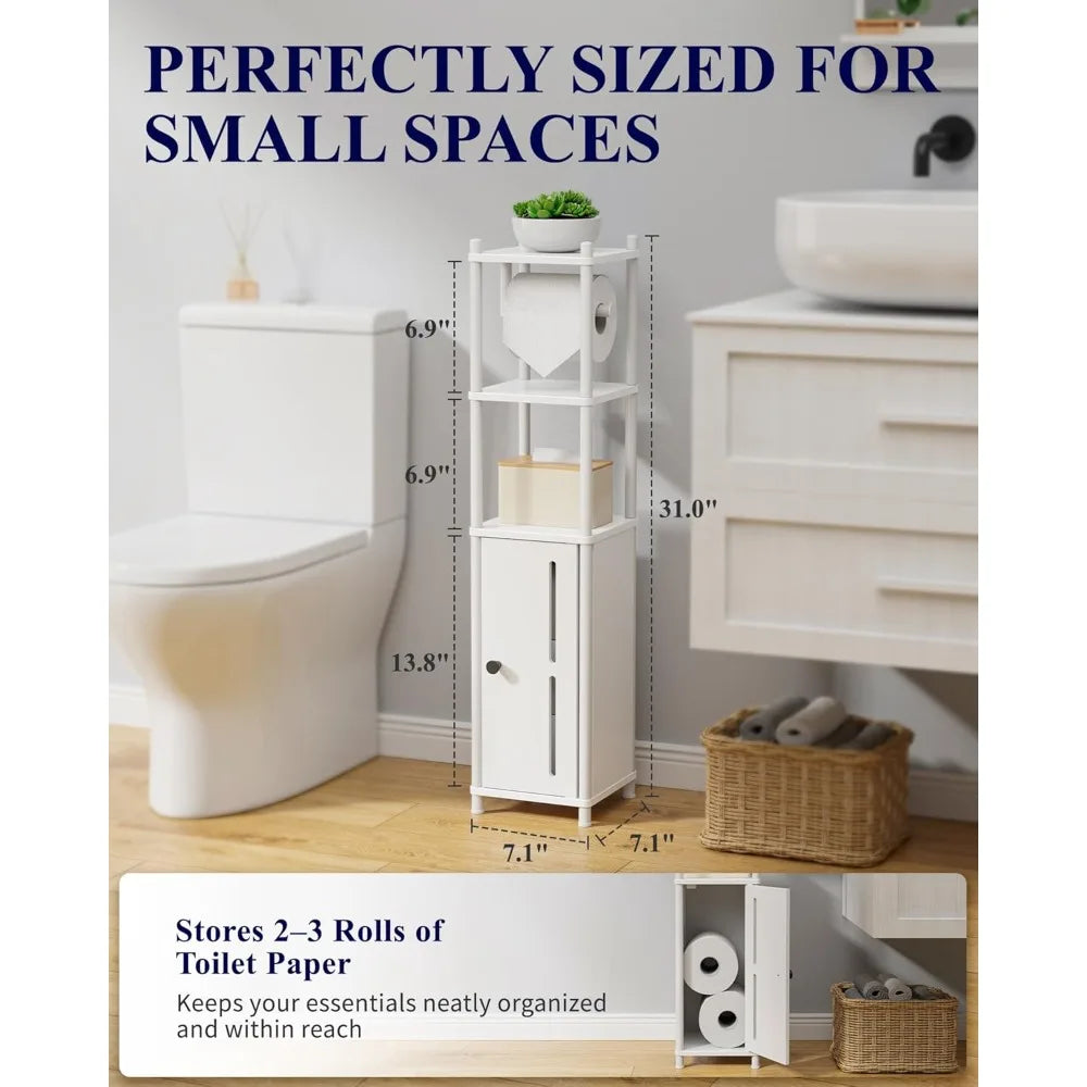Paper Holder Stand – Compact Bathroom Storage Cabinet