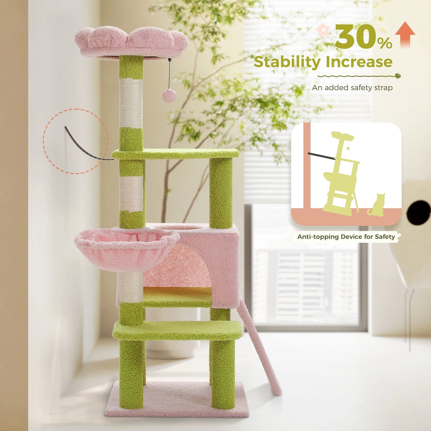 Multi-Level Cat Tower Sisal Covered Scratching Posts