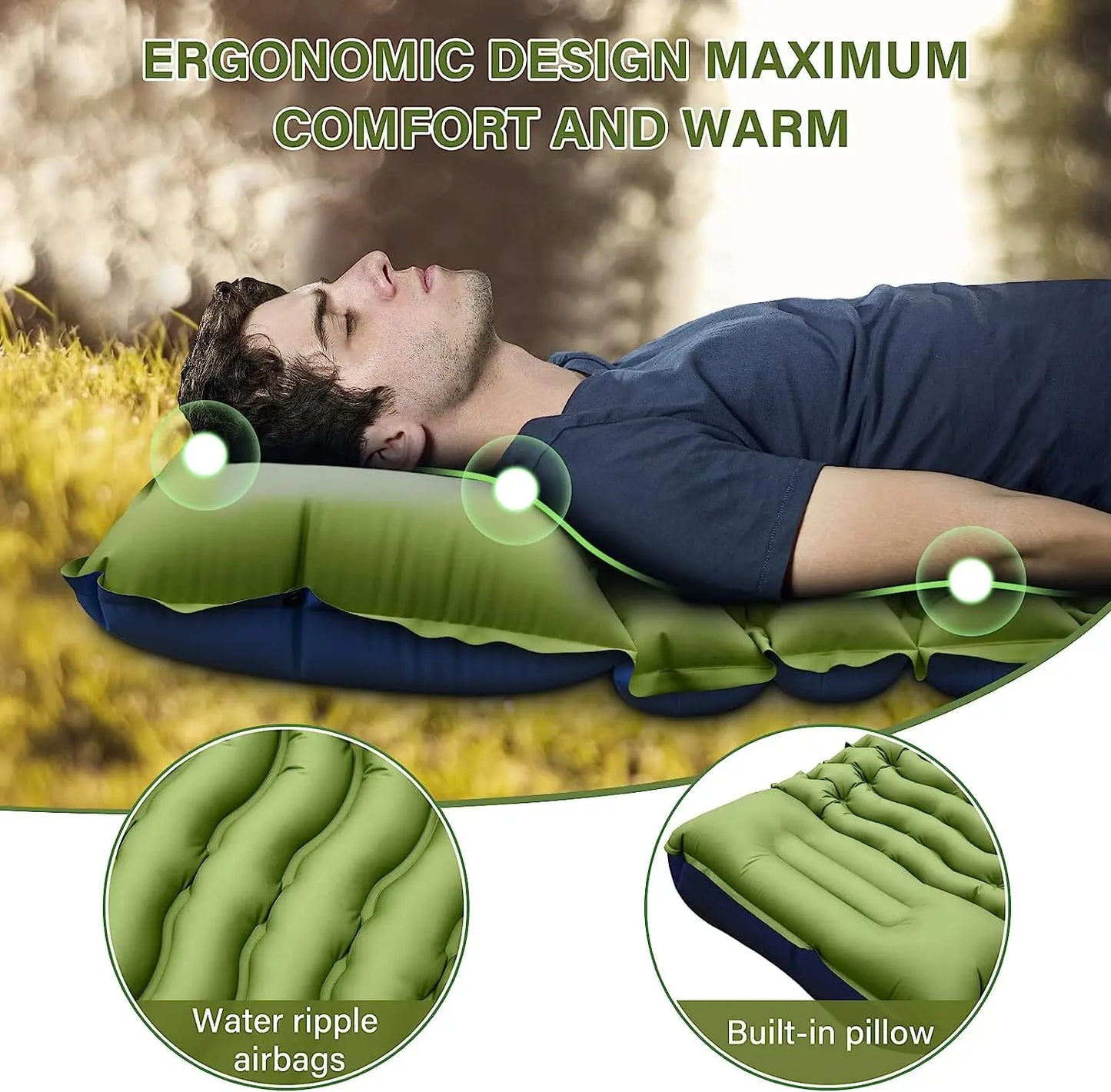 Outdoor Camping Super Thick Inflatable Sleeping Mat