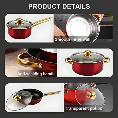 12-Piece ,Stainless Steel, Non-Stick, Kitchen Cookware