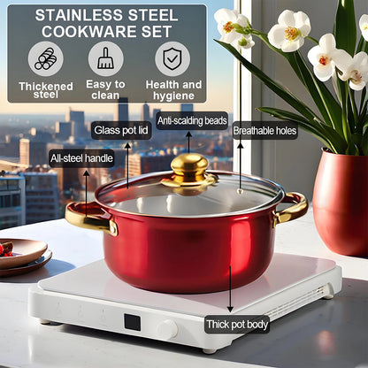 12-Piece ,Stainless Steel, Non-Stick, Kitchen Cookware