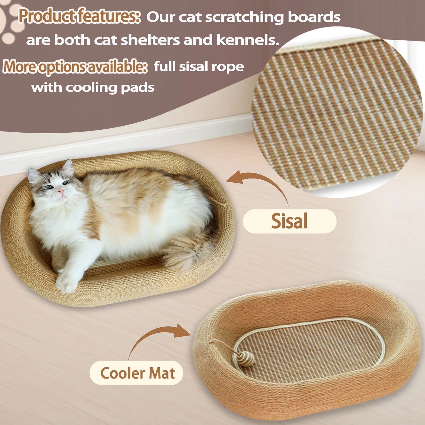 Cat Scratcher, Sisal Cat Nest  Sleeping Bed