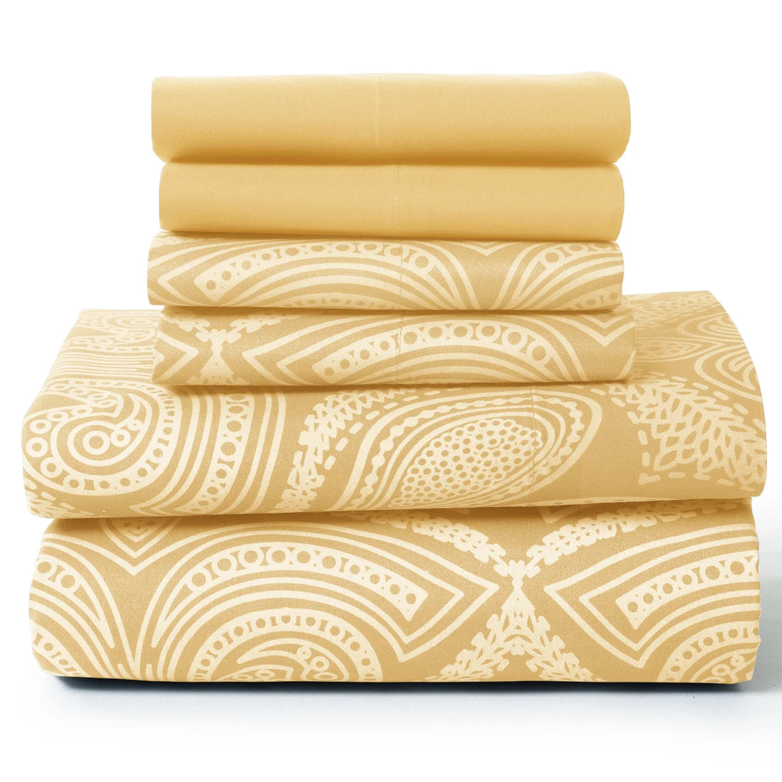 Lux Decor 6Pc Paisley Sheet Set – Soft Microfiber, Wrinkle-Free, Printed Bed Sheets