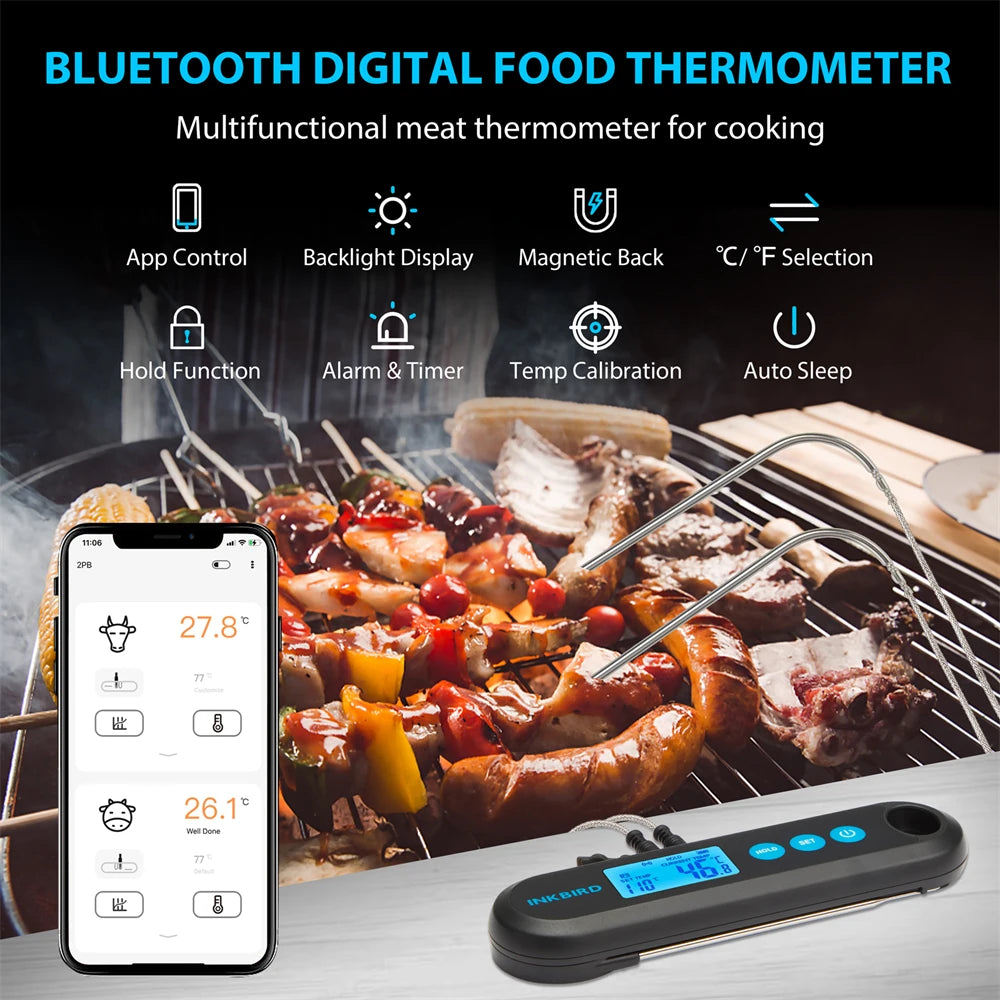 Digital Meat Thermometer With 2 External Probes