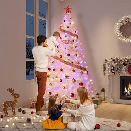 Prelit  Rose Gold Tinsel Christmas Tree