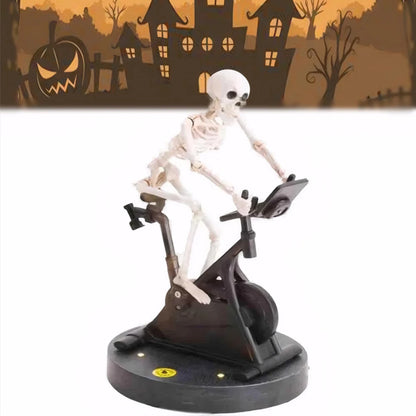 Resin Skeleton Riding Bike Halloween Skeleton Decorations