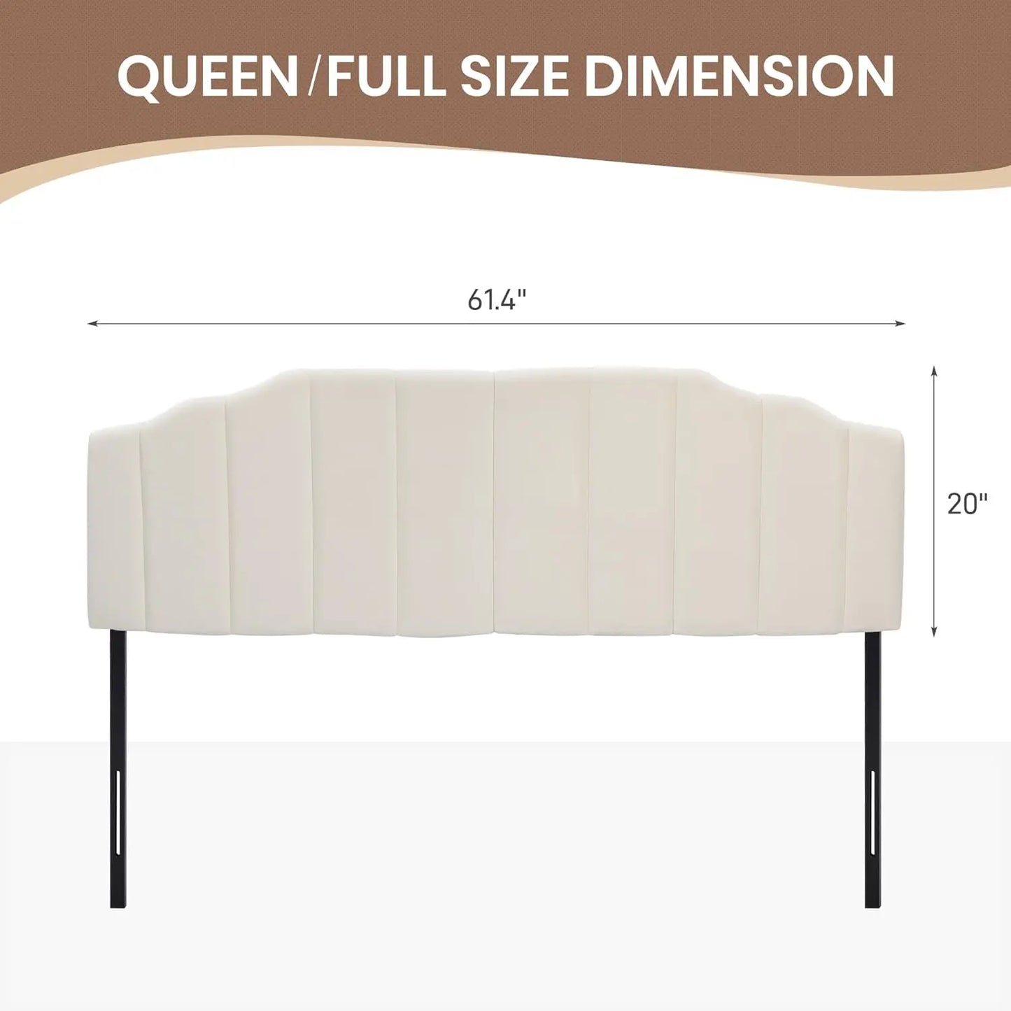 Velvet Upholstered Headboard Queen/Full Size