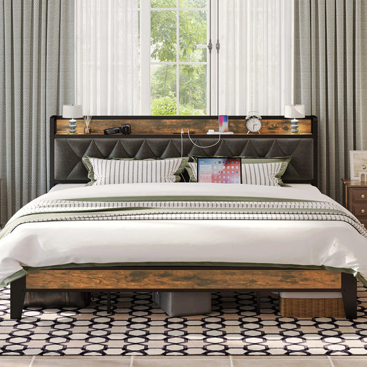 King  Bed Frames, Storage Headboard