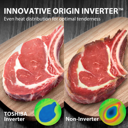 TOSHIBA Microwave Oven Air Fryer Combo 1.0 cu.ft - Inverter, Convection, Broil, Humidity Sensor, Mute, 27 Auto Menus