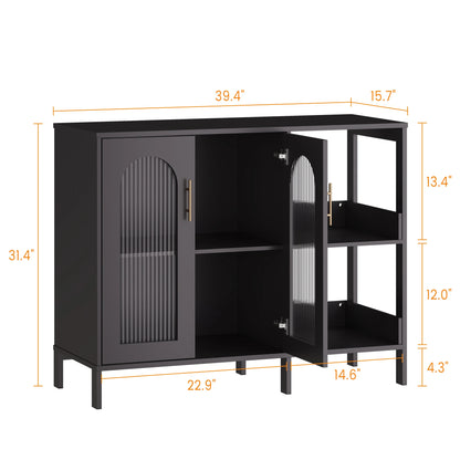 Modern Sideboard Buffet Cabinet with Glass Doors