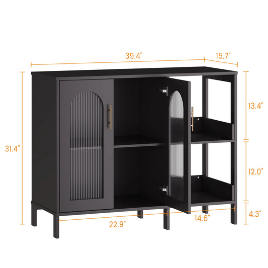 Modern Sideboard Buffet Cabinet with Glass Doors