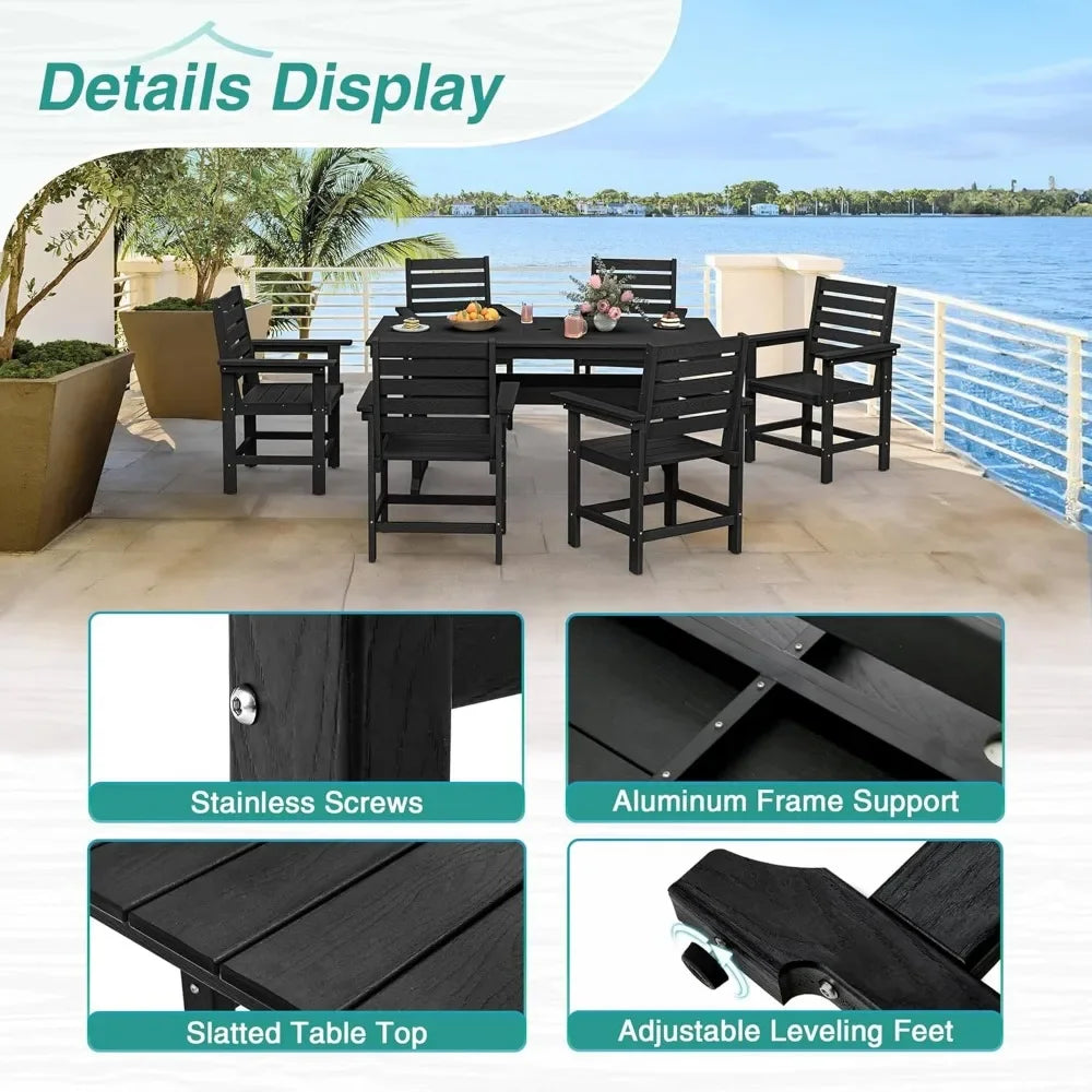 Patio Table and Chairs Set 7 Pieces