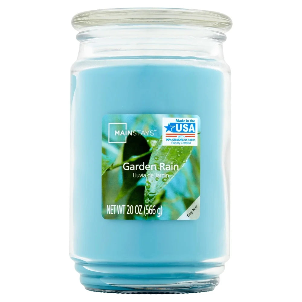 Large Garden Rain Scented Candle Single Wick