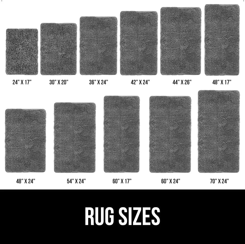 Soft Gray Bath Mat, Thick Chenille