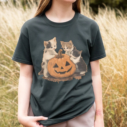 Kitty Halloween Pumpkin  Cute Animal Tee