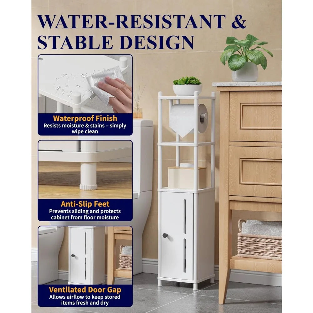 Paper Holder Stand – Compact Bathroom Storage Cabinet
