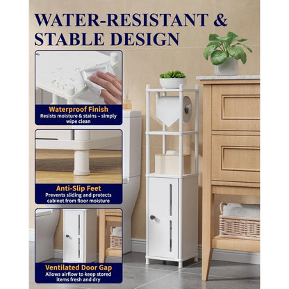 Paper Holder Stand – Compact Bathroom Storage Cabinet