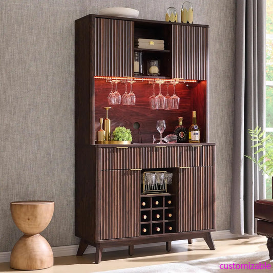72" Modern Wine & Coffee Bar Cabinet