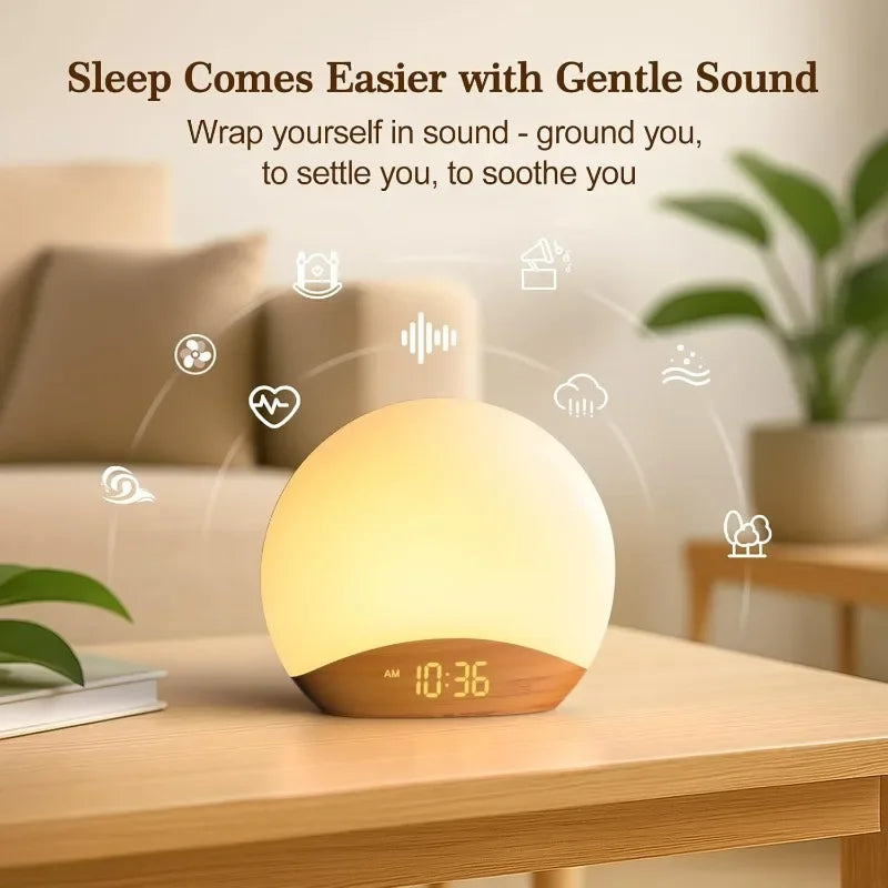 Wood Grain Sunrise Alarm Clock,