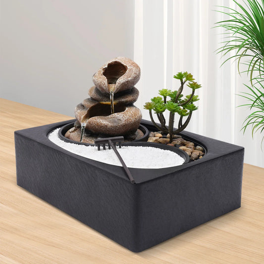 Tabletop Rock Water Fountain  Zen Garden