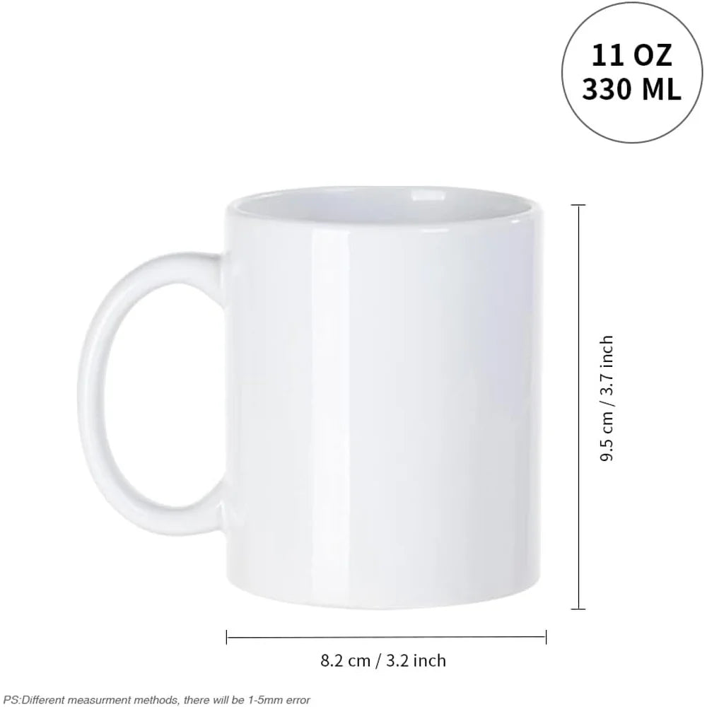 8 Pack 11oz White Sublimation Coffee Mugs