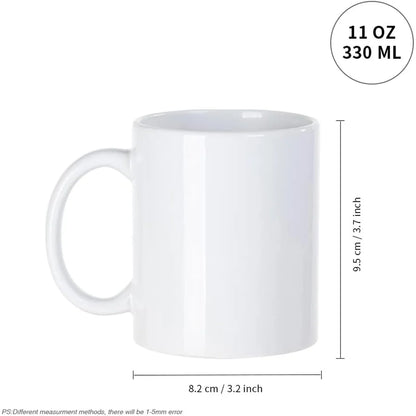 8 Pack 11oz White Sublimation Coffee Mugs