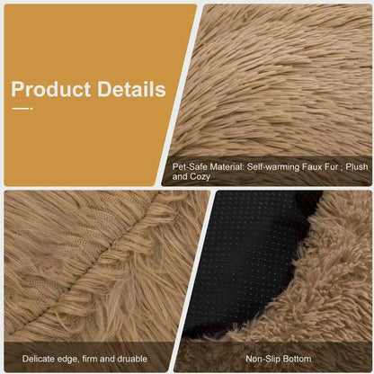 Donut Pet Bed Warm Soft Long Plush