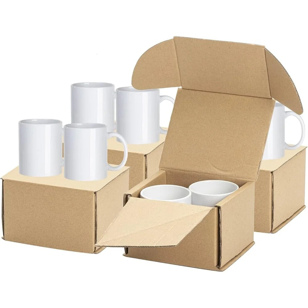 8 Pack 11oz White Sublimation Coffee Mugs