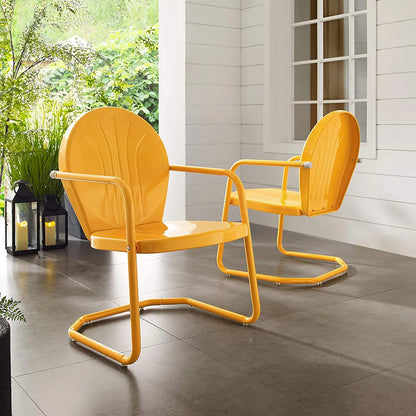 Retro Metal Patio Chairs for Porch, Deck, Balcony