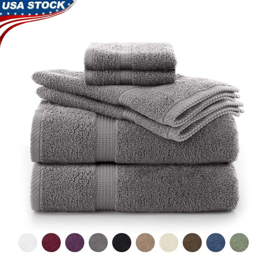 Ultra Absorbent 6-Piece Cotton Towel Set