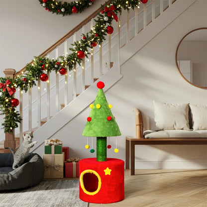 30in Cat Scratching Post with Cat House f